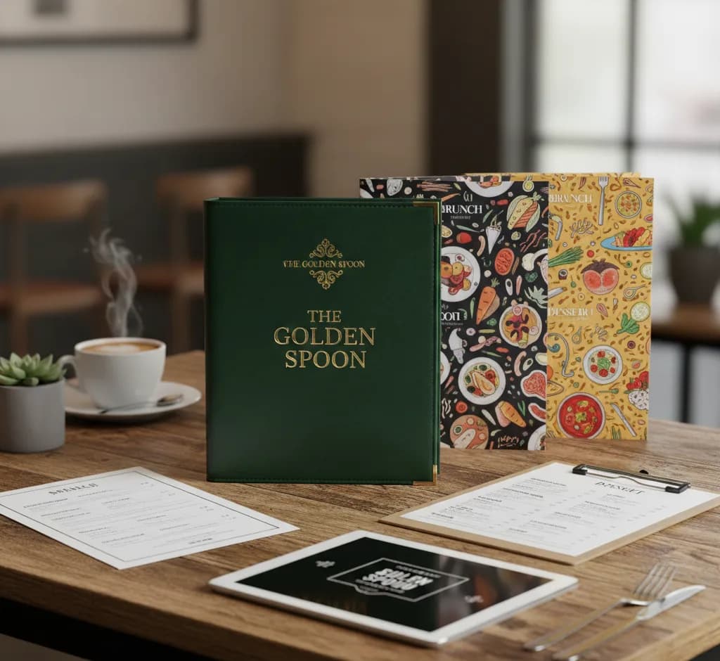 Printed hotel menu